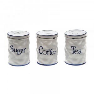 Керамични буркани к-т от 3 бр“COFEE/TEA/SUGAR,  D11Х15CM