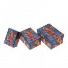  Коледни кутии правоъгълни декор Д.Коледа сини, 16Х11Х8/14Х10Х7/11Х8Х6CM