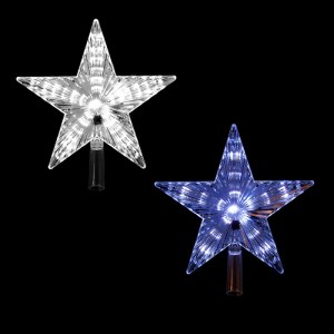 Светеща звезда връх на елха бяла LED светлина 22CM