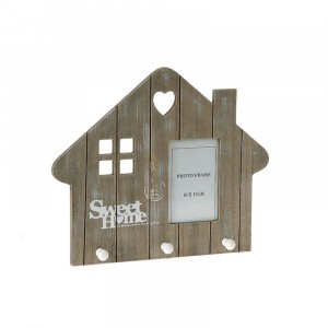 Дървена закачалка с фото рамка, Sweet home, 38Χ32CM