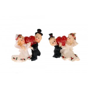 Младоженци сърце мини, 3см.,  2 мод.(24/1440)