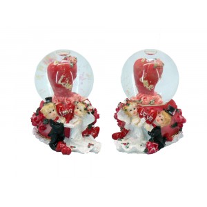 Младоженци-преспапие сърце, 6,5см.,  2 мод.(1/80)