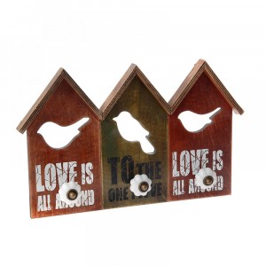 Закачалка за ключове, кафяви къщи, 30X21CM