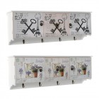 Шкафче дърво със закачалки декор, 68Χ14Χ24СМ