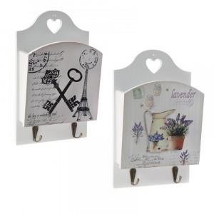 Дървена закачалка с поставка за писма, 16х6х26 см