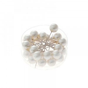 Перли за забождане к-т от 24бр, крем,6 CM