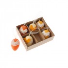 Великденски яйца декор в кутия оранжеви к-т от 6бр,4Х6 CM