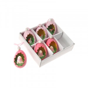 Великденско яйце декор висящо, к-т от 6бр,4x6 CM