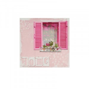 Картина принт върху канаваца прозорец розов 50Х50 CM