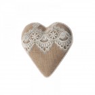 Сърце плат и дантела 21CM.