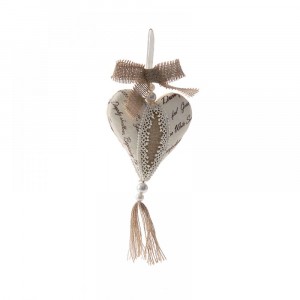 Сърце плат висящо с панделка 32CM.