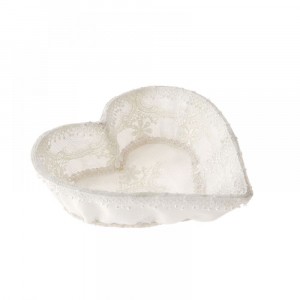  Панер сърце дантела бял 22CM