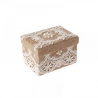 Кутия с дантела крем 14Х10Х09CM.