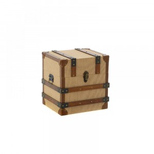 Дървен сандък бежов 40Х34Х42СМ