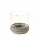 Стъклен свещник на керамична стойка,  Φ23Χ15СМ