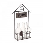 3бр. бутилки стъкло в метална къща, 21х37 3бр. бутилки стъкло в метална къща, 21х37