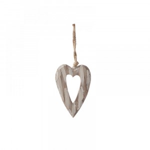 Сърце дърво претрито 10Х14CM