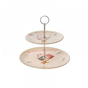 Керамична поставка 2 етажа великденски декор 20Х20СМ