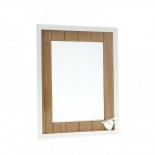 Огледало дървена рамка бяло и кафяво 32X42CM