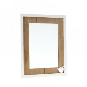 Огледало дървена рамка бяло и кафяво 32X42CM