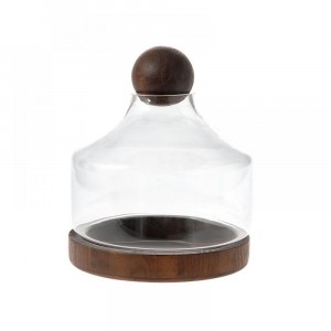 Буркан стъкло и дърво D23Х29CM