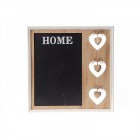 Дъска за писане дърво, HOME и сърца, 39X39CM