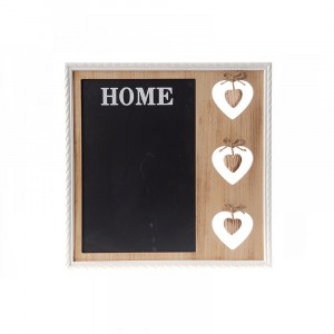 Дъска за писане дърво, HOME и сърца, 39X39CM