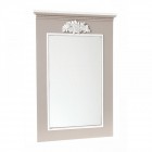 Дървено огледало, бяло/кафяво, 37X59CM