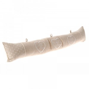 Възглавница за врата, текстил, крем, Home sweet Home, D15X85CM