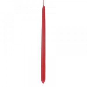Свещ конус, червена, мат, 40 см