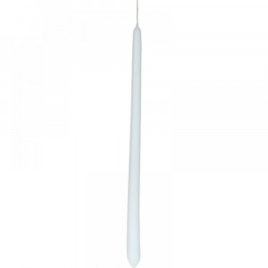 Свещ конус, гланц, бяла, 35 см
