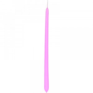 Свещ конус, гланц, розова, 35 см