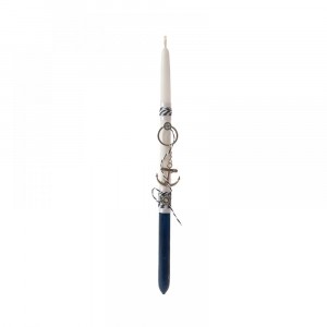 Свещ декор, синя, котва, 35СМ