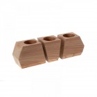 Дървен свещник от 3 части, натур, 32X8X10cm