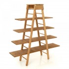 Дървена стълба със стелажи, 154х160см
