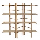 Дървен параван със стелажи, 187х158 см