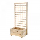 Дървен параван с цветарник, натурал, 65х140 см