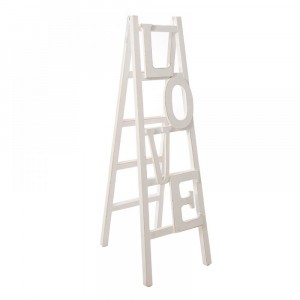 Декоративна стълба, LOVE, бяла, 45Х150см