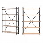 Дървен стелаж с 5 рафта, 123х32х190 см