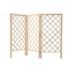 Дървен параван, натурал, 120х140 см