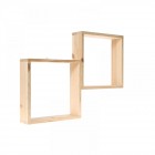 Дървени полици, натурал, 60х9х45 см