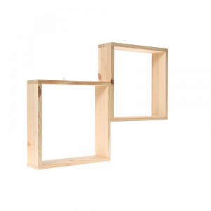 Дървени полици, натурал, 60х9х45 см