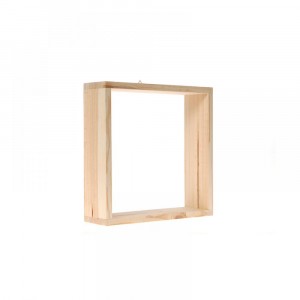 Дървена полица, натурал, 30х30х9 см