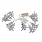 Гирлянд с батерии, сребърни елхички, 6см, LED, 160 см