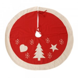 Коледен плат за под елха, червен, 90СМ