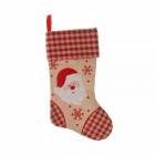 Ботуш за подарък, Дядо коледа, червено и екрю, 45 см