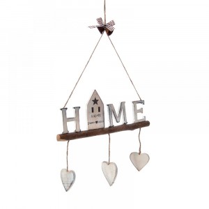 Висяща табела Home sweet home, натурал, 25Х40СМ
