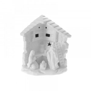 Керамично Рождество, бяло, 18X5.5X22СМ