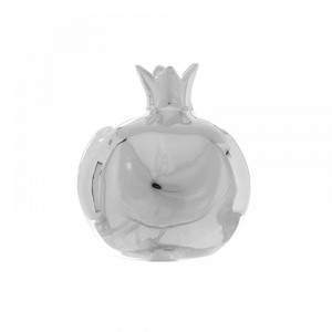 Керамичен Нар, сребърен, 10X10X11СМ