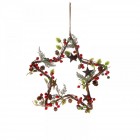 Дървена аранжировка, звезда, висяща, 32х32 см